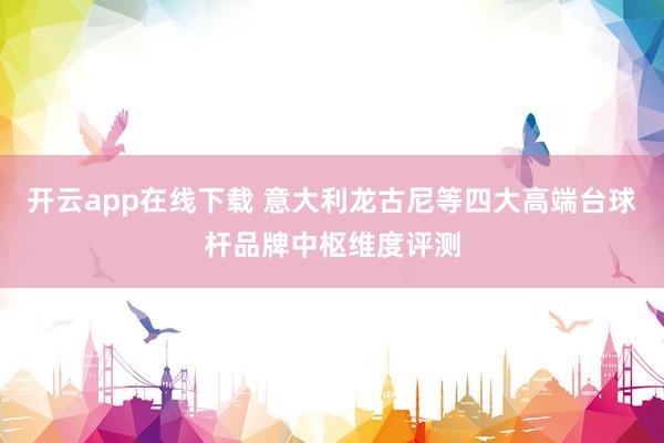 开云app在线下载 意大利龙古尼等四大高端台球杆品牌中枢维度评测