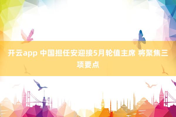 开云app 中国担任安迎接5月轮值主席 将聚焦三项要点